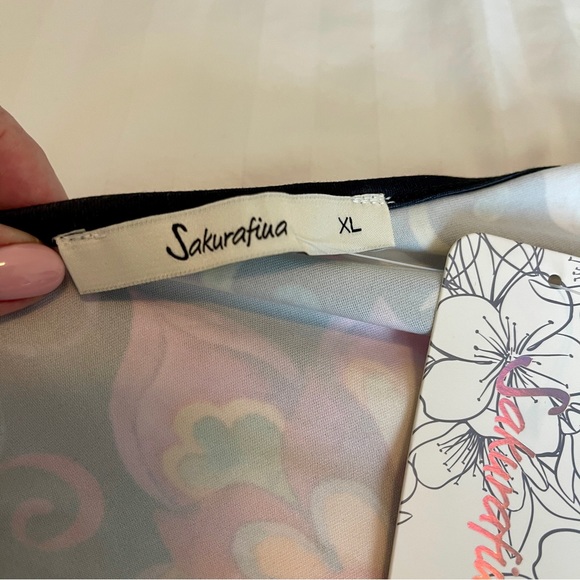 NWT Ladies Spring Print Jersey Long Sleeve Floral Print  Top Size XL - Picture 2 of 9